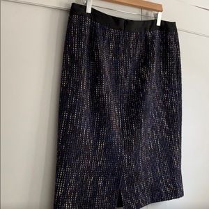 Boden Black and Blue Pencil Skirt